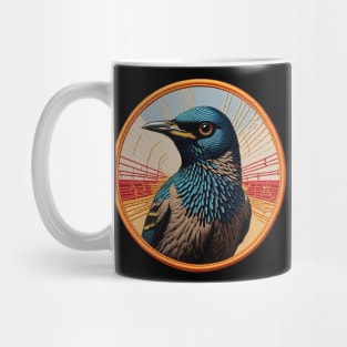 Juvenile Starling Embroidered Patch Mug